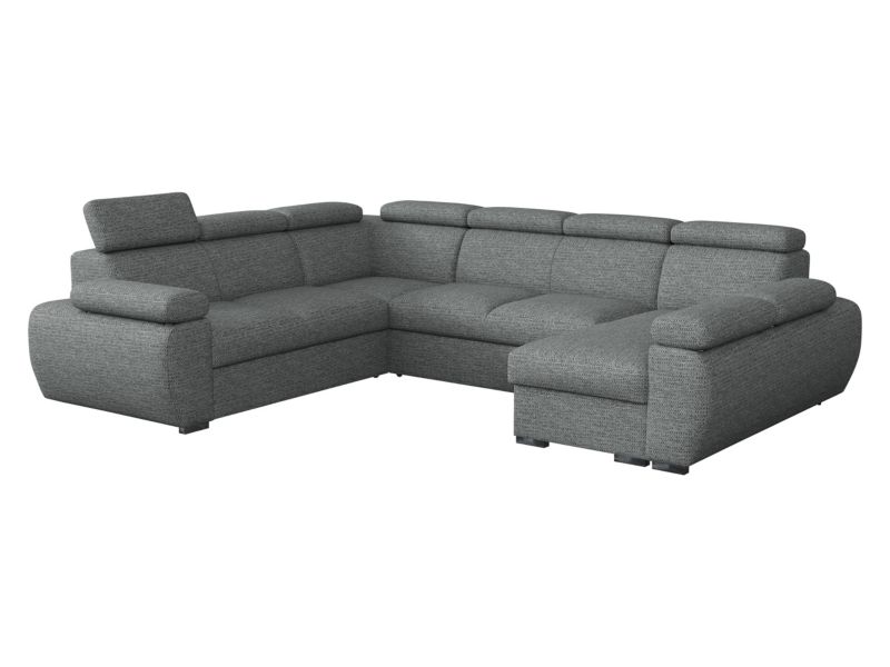 Narożnik z funkcją spania MIRJAN 24 Boston U prawy 2R+R+2P+LC grafitowa plecionka 1 szt.