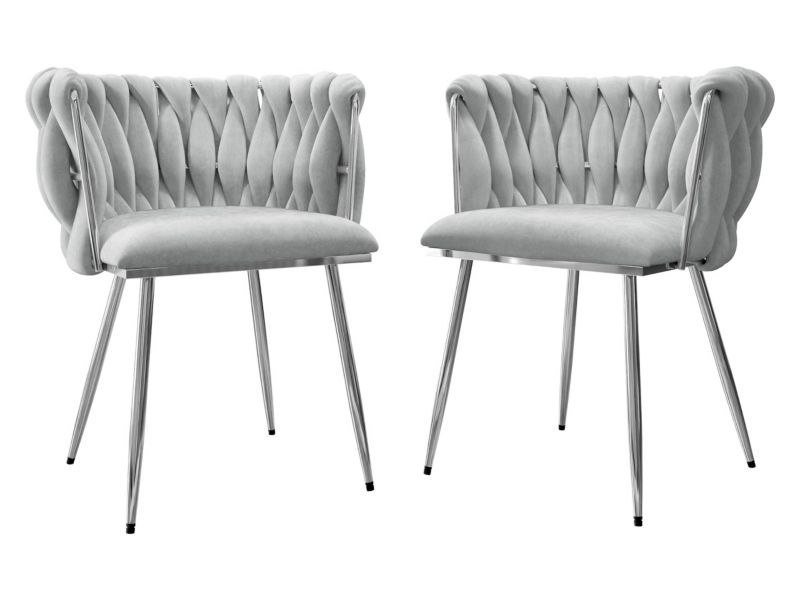Komplet 2 krzeseł MIRJAN 24 tapicerowanych MIRJAN 24 Muz DC-1142/CM szary 2 szt.