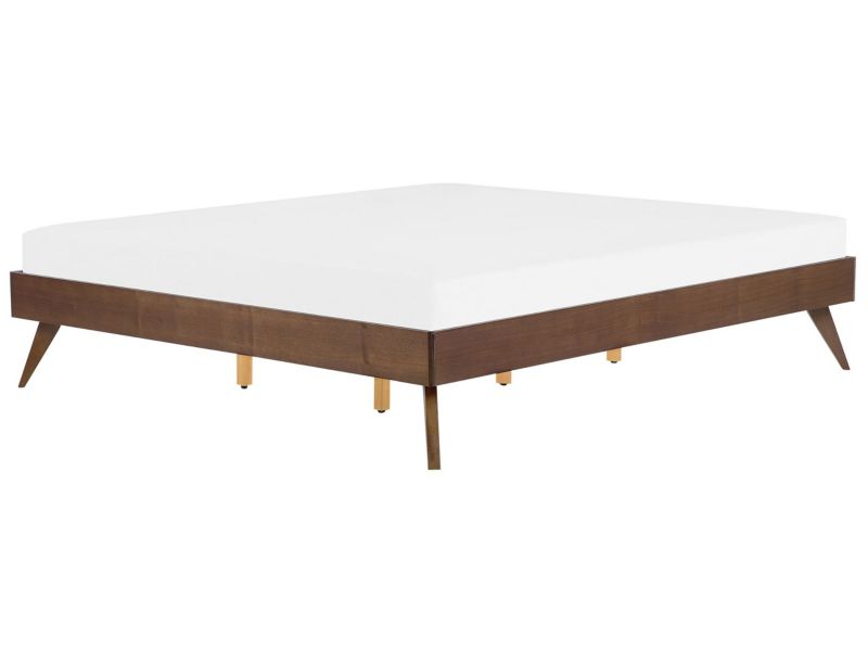 Łóżko 180 x 200 cm ciemne drewno Berric 1 szt.