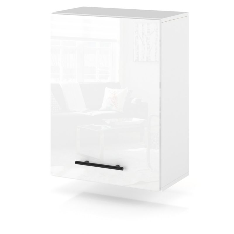 Szafka Kuchenna Hurtownia-Mebli Wisząca W50 sPremium 50cm Biały Mat Biały Połysk 50x32x72 cm 1szt.