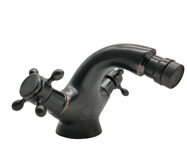 Bateria bidetowa / umywalkowa Lauferi ABELIA mosiężna czarna retro 1 szt.
