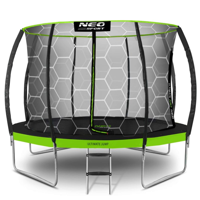 Trampolina ogrodowa Neo-Sport 374cm 12ft + drabinka + siatka wewnetrzna 1szt.