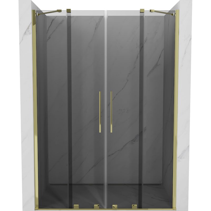 Drzwi prysznicowe przesuwne Mexen Velar grafit/złoty 150x200 cm 1 szt.