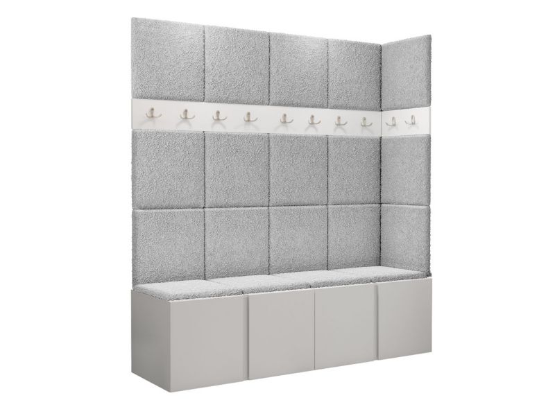 Garderoba MIRJAN 24 Orion II biały + szara bukla 1 kpl.