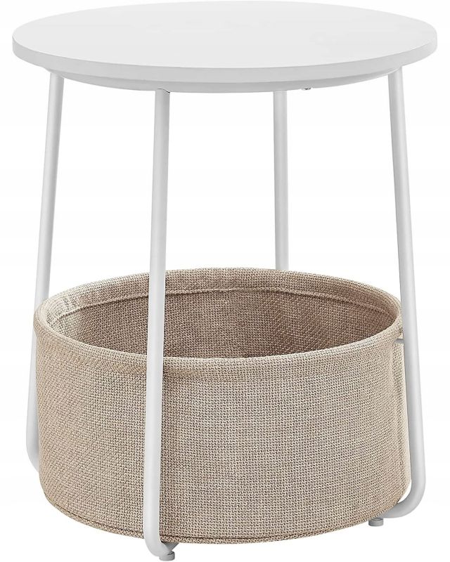 Stolik kawowy Songmics z gazetnikiem, koszem biały 1 szt