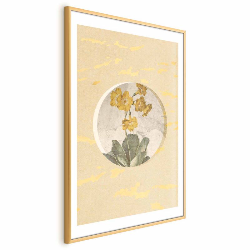 Plakat Artgeist Kwiat w kole 21x30 cm z ramą złotą 1 szt
