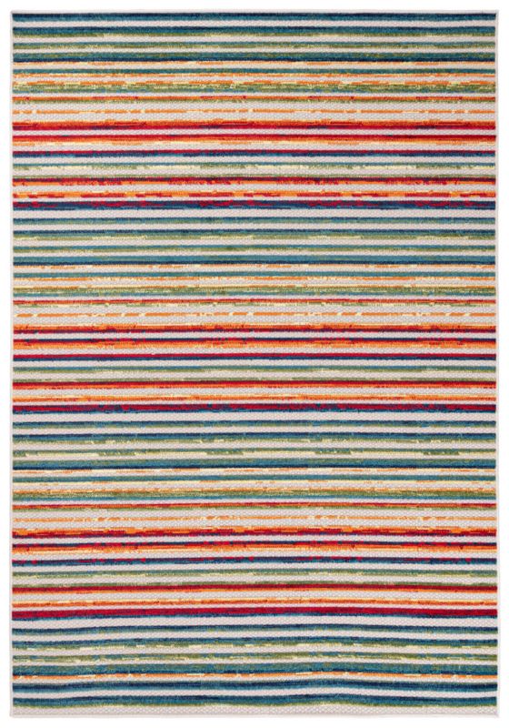 Dywan Zewnętrzny / Wewnętrzny Płaskotkany Aventura ED23A prostokąt Mazovia 140x 200 cm kolorowy motyw geometryczny,paski 1 szt.