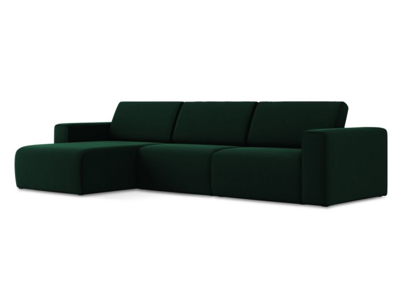 Modułowa sofa 4-osobowa LaMiaSofa CASERTA z tkaniny welwetowej 314x167 cm butelkowa zieleń 1 szt.