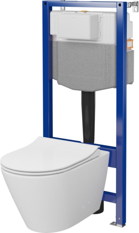 Zestaw WC Cersanit City Pro CleanOn owalny z deską wolnoopadającą, stelaż Aqua 2.0 1 szt.