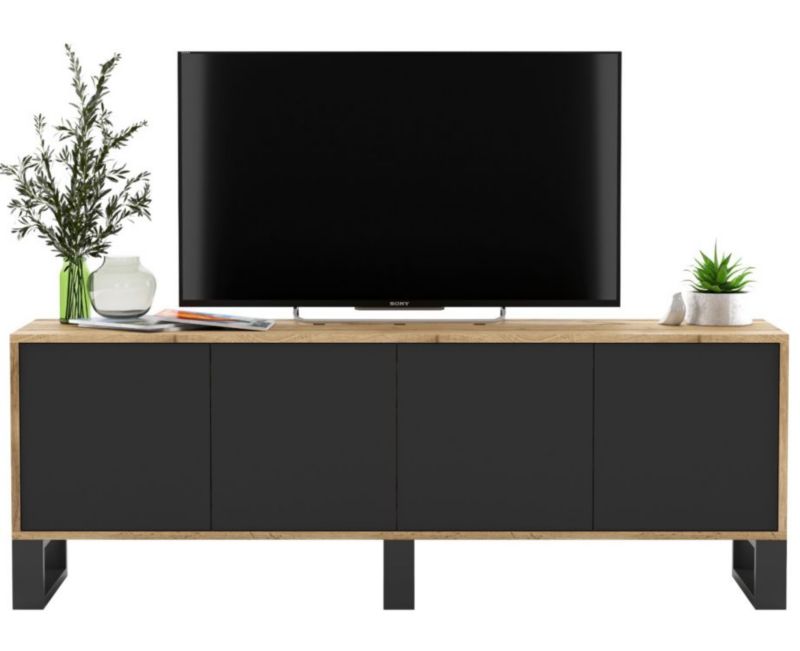 Szafka RTV Meble Lindner NILA 1 150 dąb wotan/grafit mat 1 szt.