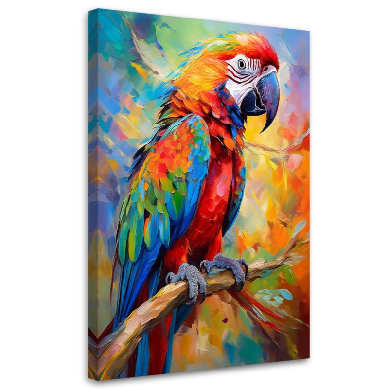 Obraz na płótnie Feeby Papuga Abstrakcja Zwierzęta 60x90cm 1szt
