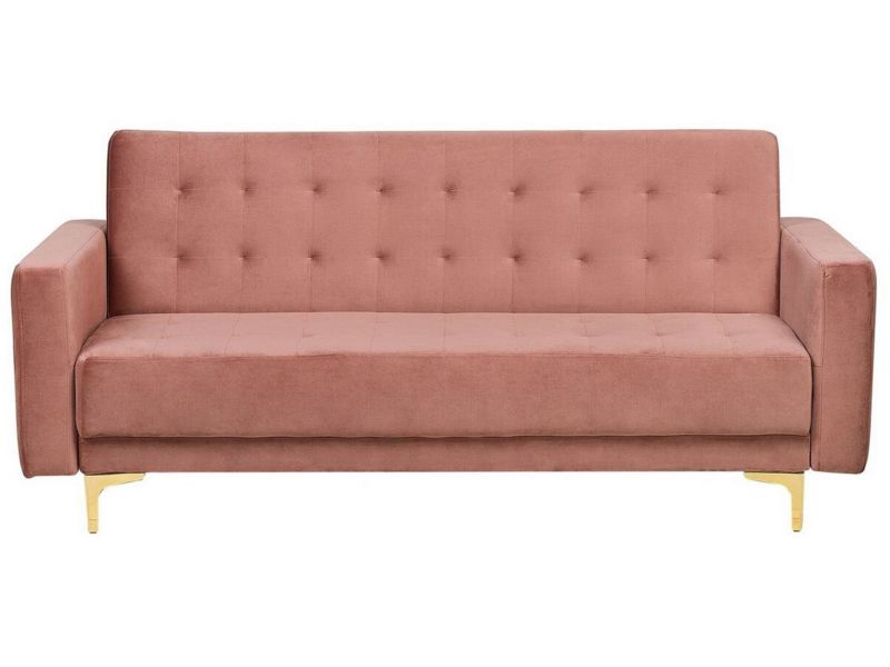 Sofa trzyosobowa Aberdeen Różowy Welur 1 szt.
