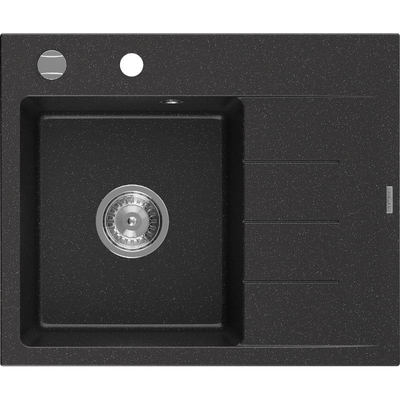 Zlewozmywak wpuszczany Mexen Ben 1-komorowy czarny/srebrny metalik 600x500mm - 6522605000-73-G 1 szt.