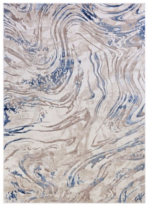 Dywan Wewnętrzny Novara Blu Prostokątny Mazovia 120x170cm Beżowy Motyw Abstrakcyjny 1 szt.