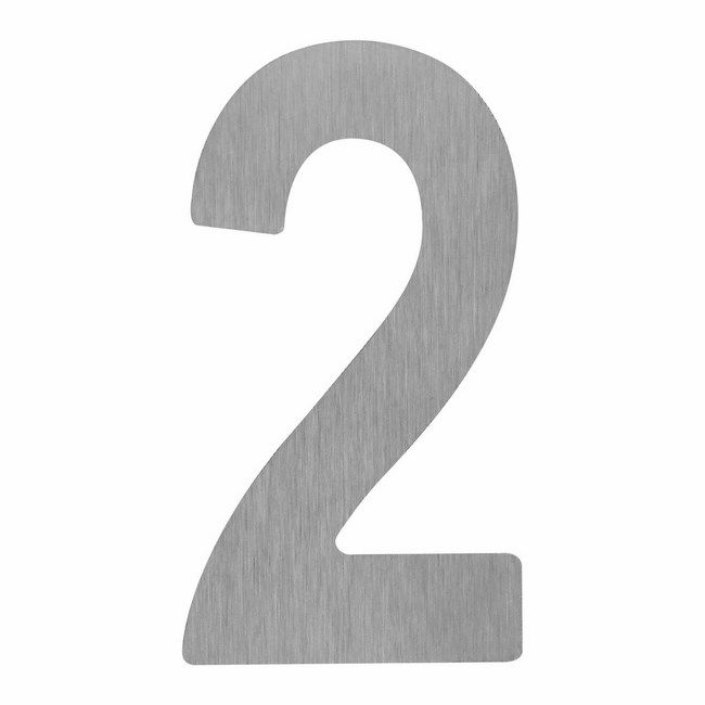 Cyfra 2 z tworzywa 180 mm srebrna