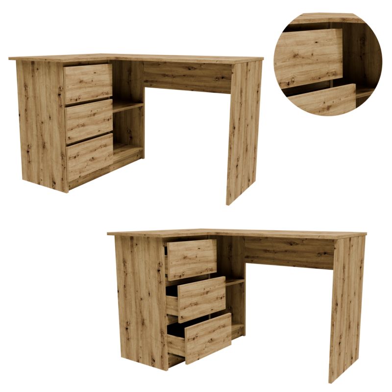 Biurko Matkam B16LEWART narożne lewe dąb artisan 1 szt.