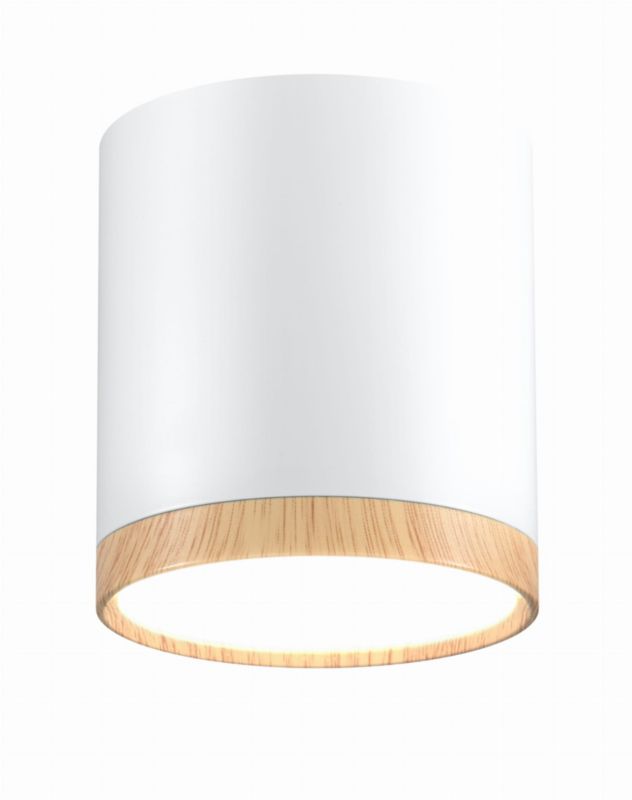 Reflektor spot Candellux Tuba biały jasne drewno LED 5W 4000K 290lm IP20 wym: 6,8 x 6,8 cm aluminium - 1 szt.