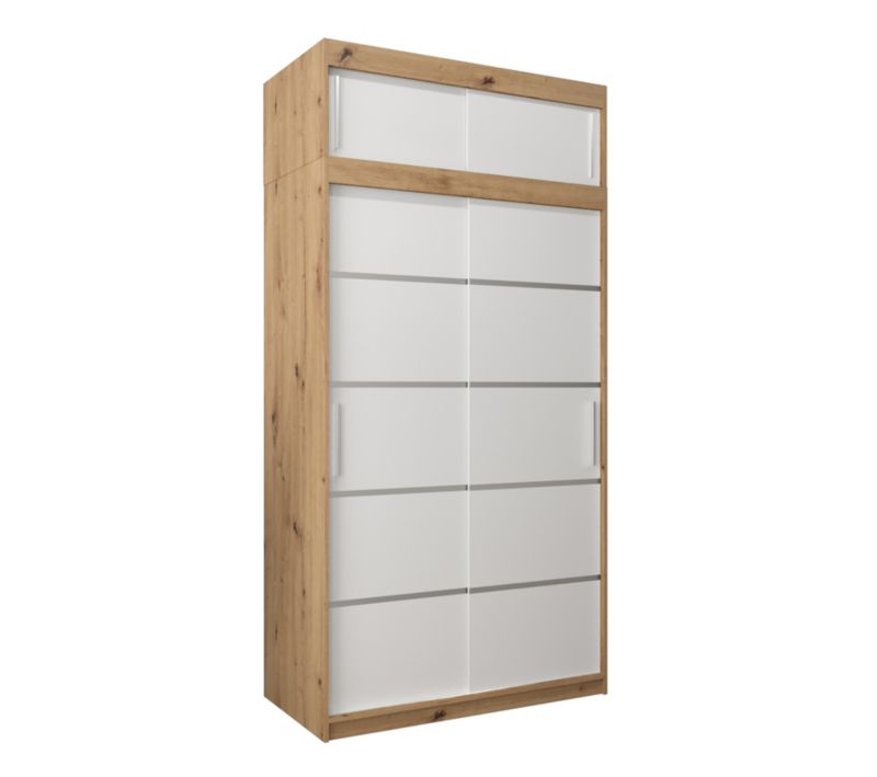 Szafa przesuwna Abiks Verona 1 120 artisan + biały z nadstawką 1 szt.