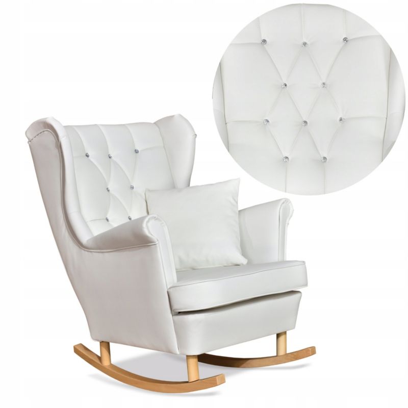 Fotel uszak do salonu bujany eko skóra Family Meble Gaja biały 1szt