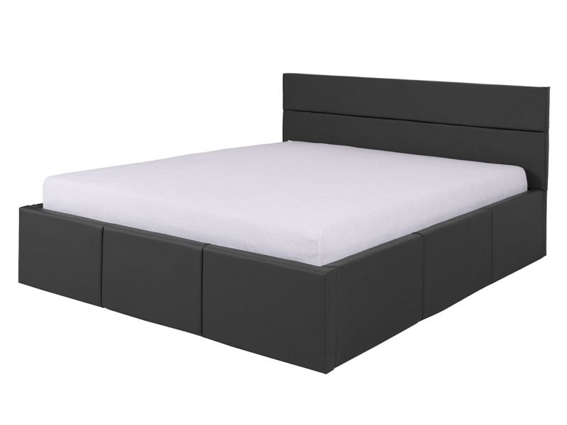 Łóżko tapicerowane MIRJAN 24 Calabrini 10 160x200 grafitowa ekoskóra 1 szt.