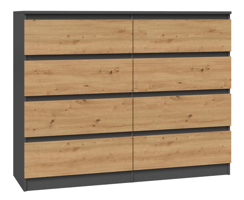 Komoda Topeshop Malwa M8 120 Antracyt / Dąb Artisan 40x120x97 cm 1 szt.