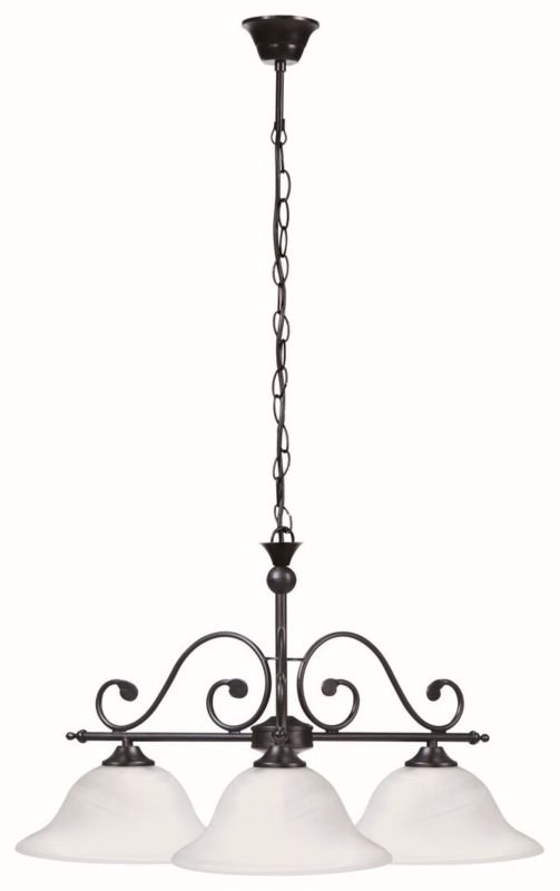 Żyrandol Rabalux Dorothea czarny matowy-białe szkło alabastrowe wym: 90 x 64 x 64 cm 3xE27 x 1 szt.