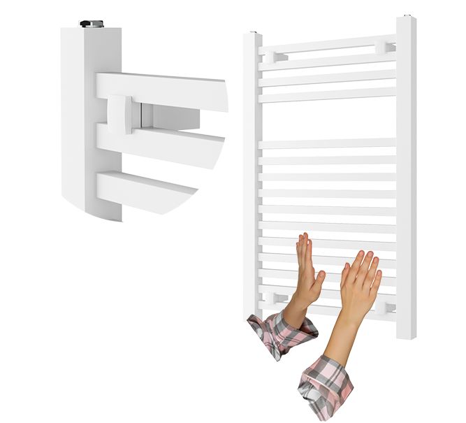 Grzejnik Łazienkowy Granitan Bergen 80/50cm Biały Kaloryfer Drabinkowy 1kpl.