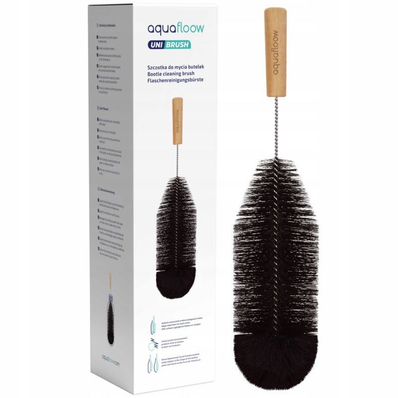Szczotka do mycia butelek, Sillar, do saturatora, uniwersalna, miękkie włosie, drewniany uchwyt, 32x9cm, 1szt