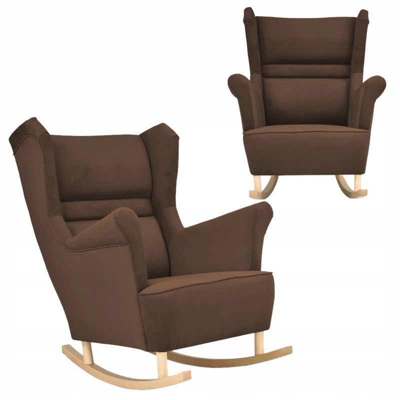 Fotel uszak do salonu bujany Family Meble Zoja brąz 1szt