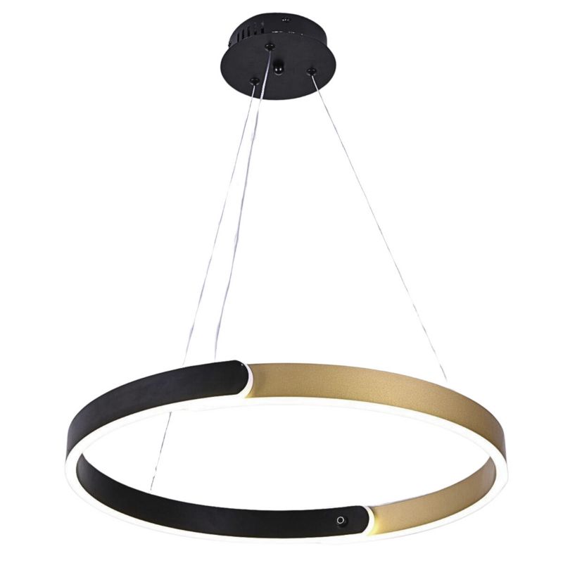Lampa wisząca IdeaLED Ontario czarno-złota ring 50cm 36W 1 szt.