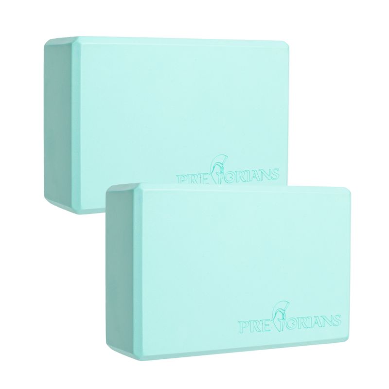 Kostki piankowe do jogi Pretorians bloczki do ćwiczeń i rozciągania turkusowe 2 szt.