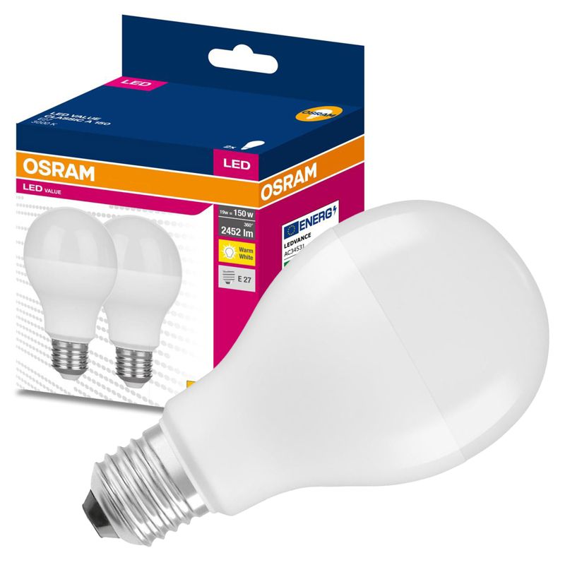 Żarówka LED Osram E27 A68 19W 2451lm 3000K 200st 2 szt.
