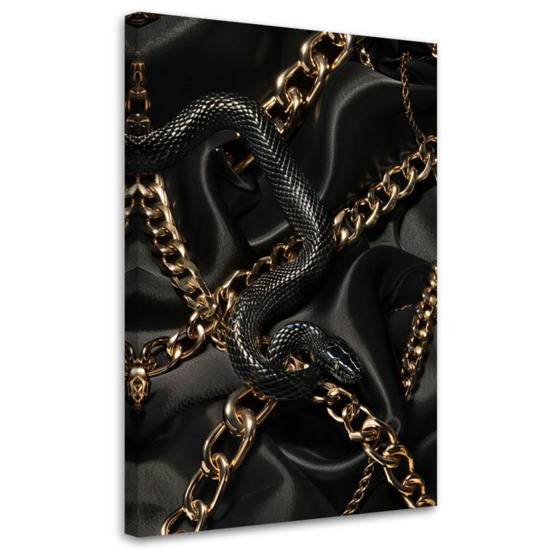 Obraz do salonu sypialni Feeby Glamour Wąż Czarny Złoty 40x60 cm 1szt