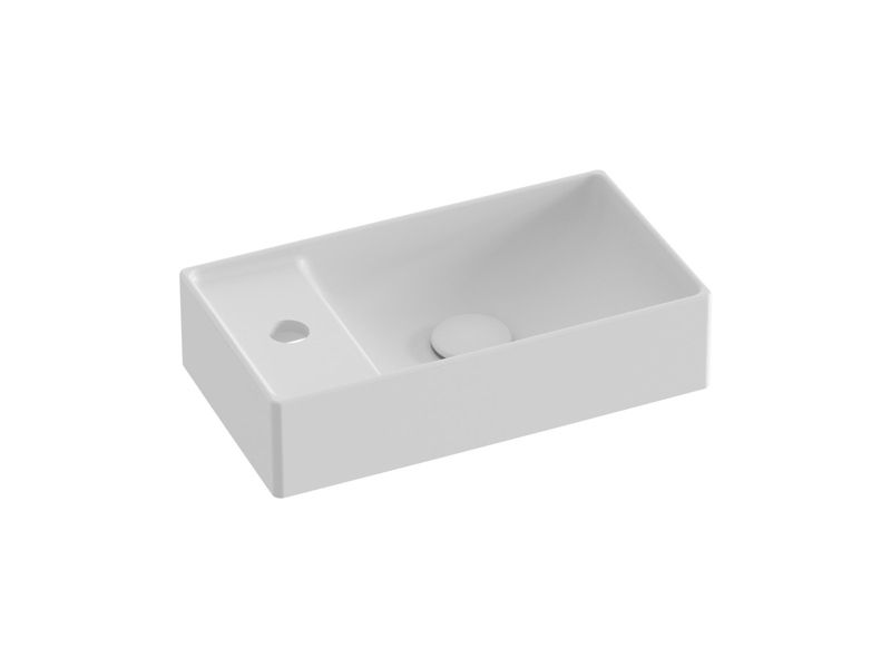 Prostokątna umywalka ceramiczna Ravak Veda 400 biały mat 1szt