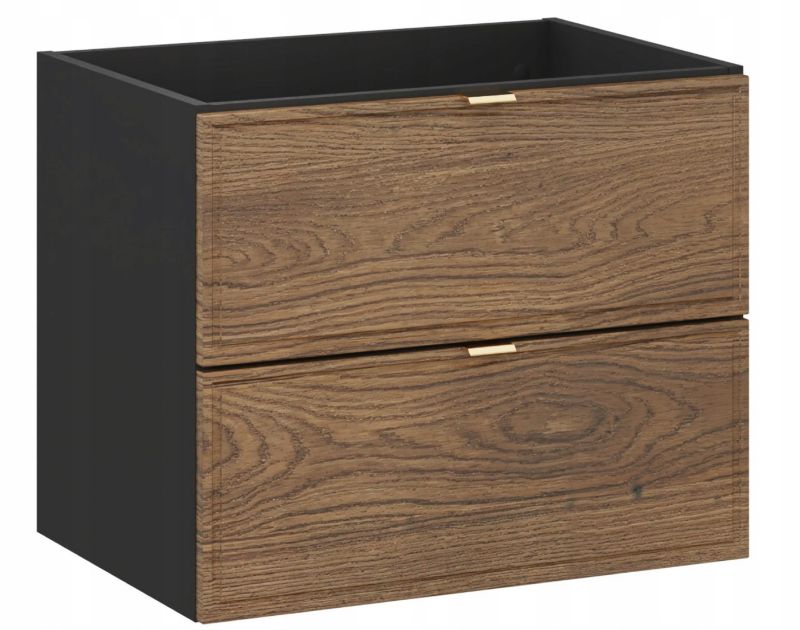 Szafka pod umywalkę Furnidea 60 cm czarny mat dąb casella Talia Casella 1 szt.