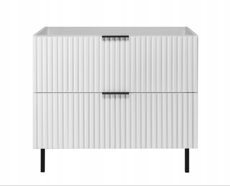 Szafka łazienkowa Furnidea 80 cm biała ryflowana bez blatu FLOW 1 szt.