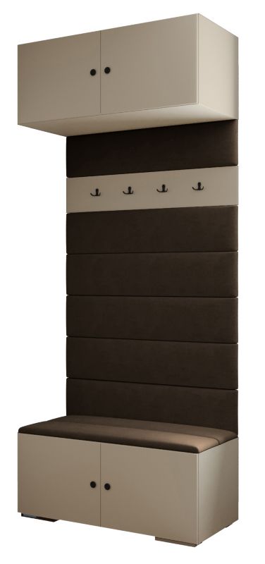 Garderoba wysoka do przedpokoju Abiks INOVA 2 kaszmir+czarny+man04 1 szt.