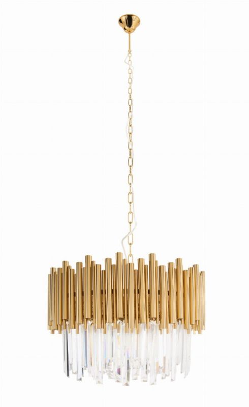 Żyrandol Maxlight Vogue złoty szkło kryształowe 12 x E14 x 40W IP20 wym: 140 x 60 x 60 cm - 1 szt.
