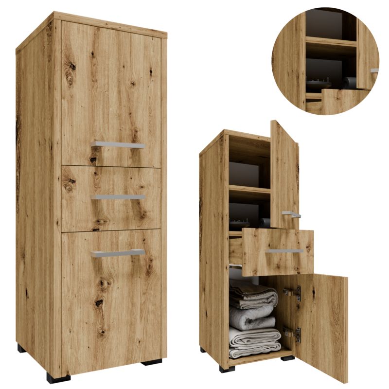 Szafka łazienkowa Matkam stojąca wisząca F2D1SART słupek dąb artisan 1 szt.