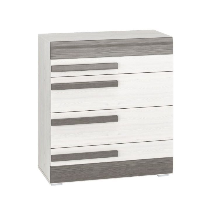 Komoda ML Meble BIANKA 4S 86 sosna śnieżna/szara 1 szt.