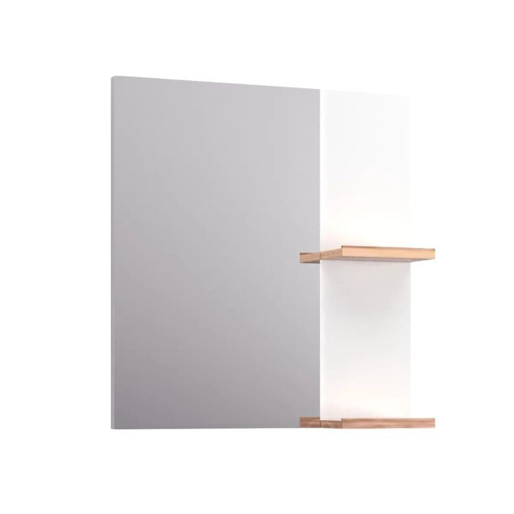 Lustro łazienkowe KROFAM L-WOOD 59 cm biały połysk 1 szt.