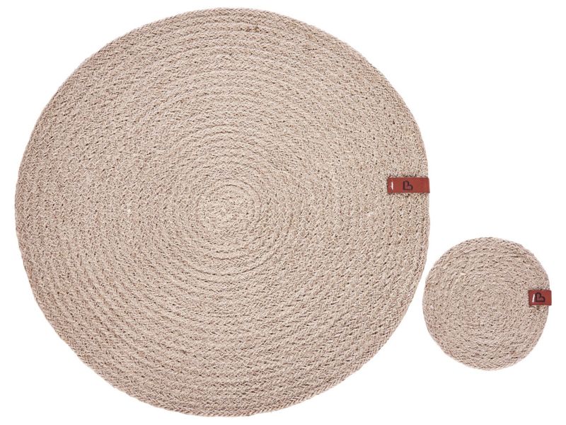 Zestaw 12 podkładek na stół Bushmint Naturalny Juta 1 kpl