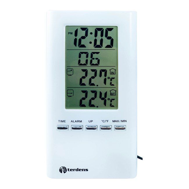 Termometr elektroniczny Terdens z zegarem 1539