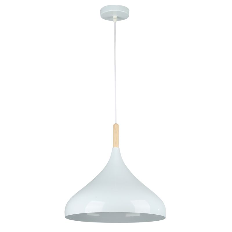 Oprawa wisząca na sufit MasterLED Miko E27 lampa 100 cm IP20 biała + drewno 1 szt.