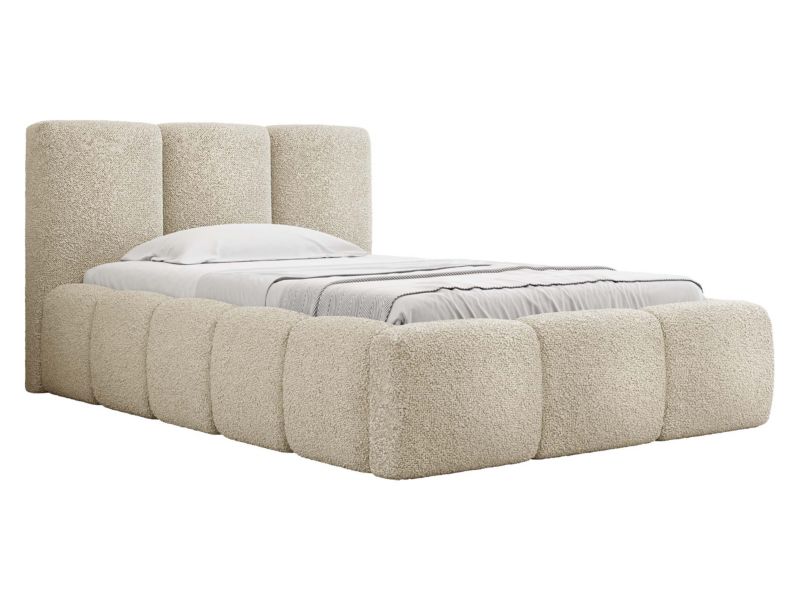 Łóżko tapicerowane MIRJAN 24 Kevson Boucle 90x200 beżowy 1 szt.