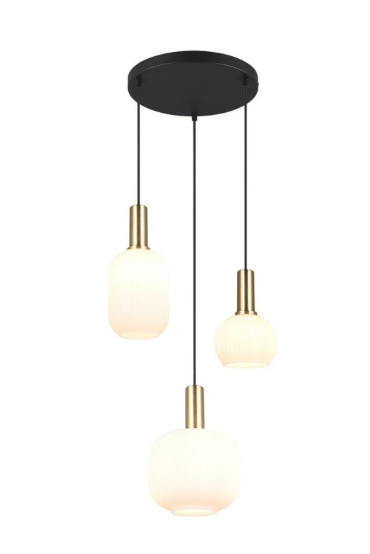 Lampa wisząca Trio Diva 4503 czarno-biała-złota nad stół 3xE27 x 1 szt.