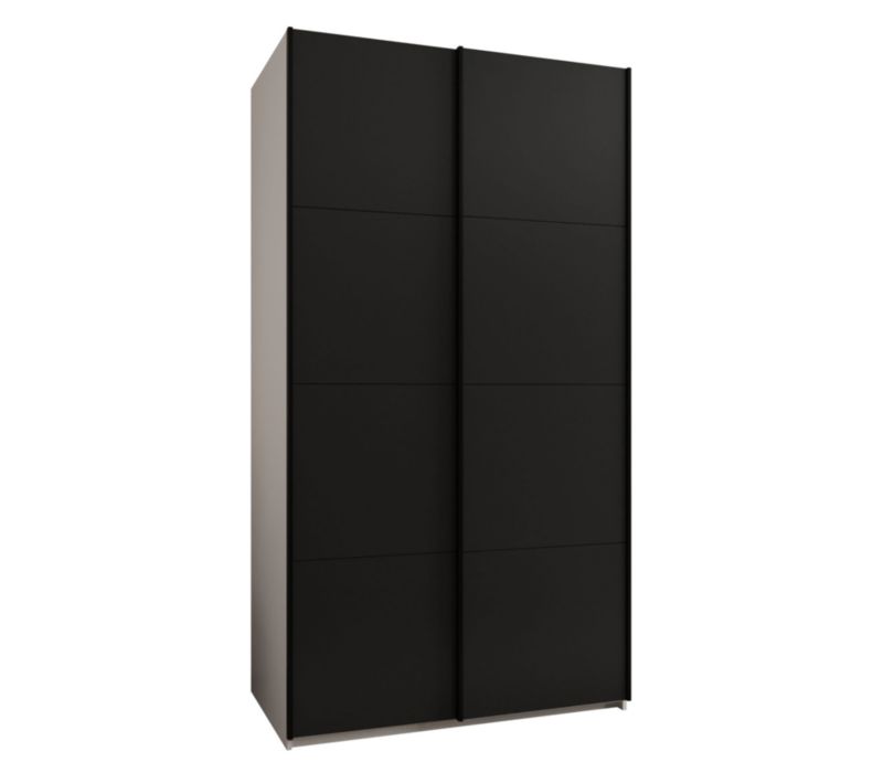 Szafa przesuwna Abiks LUX wysoka szer.130cm biały/czarny/czarny 1szt.