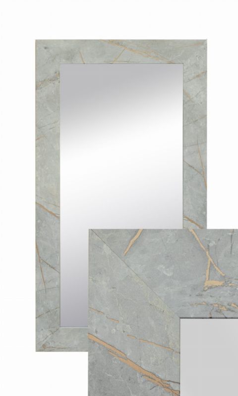 Lustro wiszące w ozdobnej ramie BD art 50x90 cm kolor beton złoty do salonu pokoju sypialni 1 szt.