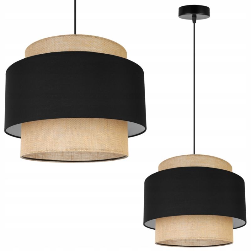 Lampa sufitowa wisząca Light Home LH Boho 1x E27 60W klosz 35cm czarny 1szt.