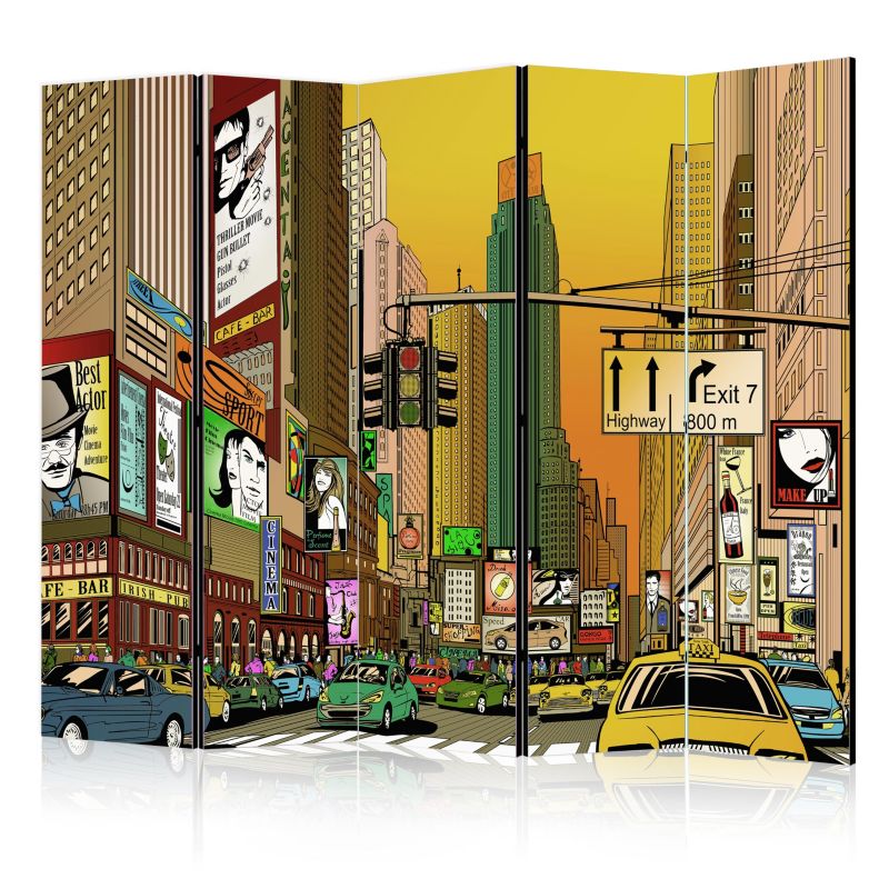 Parawan dwustronny Artgeist Miasta 225x172 cm Miasta 1 szt